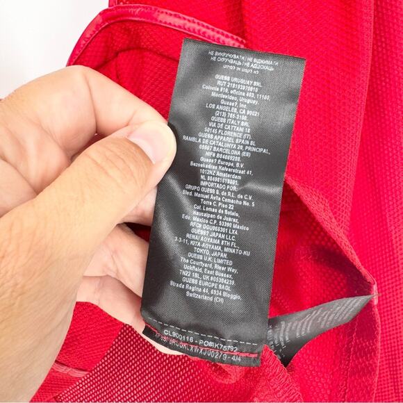 NWT Guess Y2K Coquette Scarlet Red Corset Bustier Mesh Zipper Top Puff Sleeve XL - Picture 13 of 13